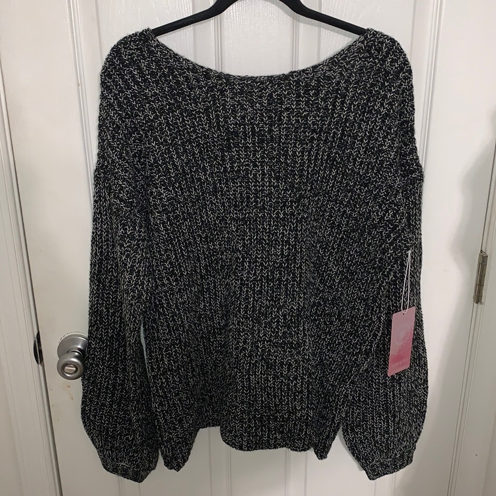 Black Sweater with Tie Up Back